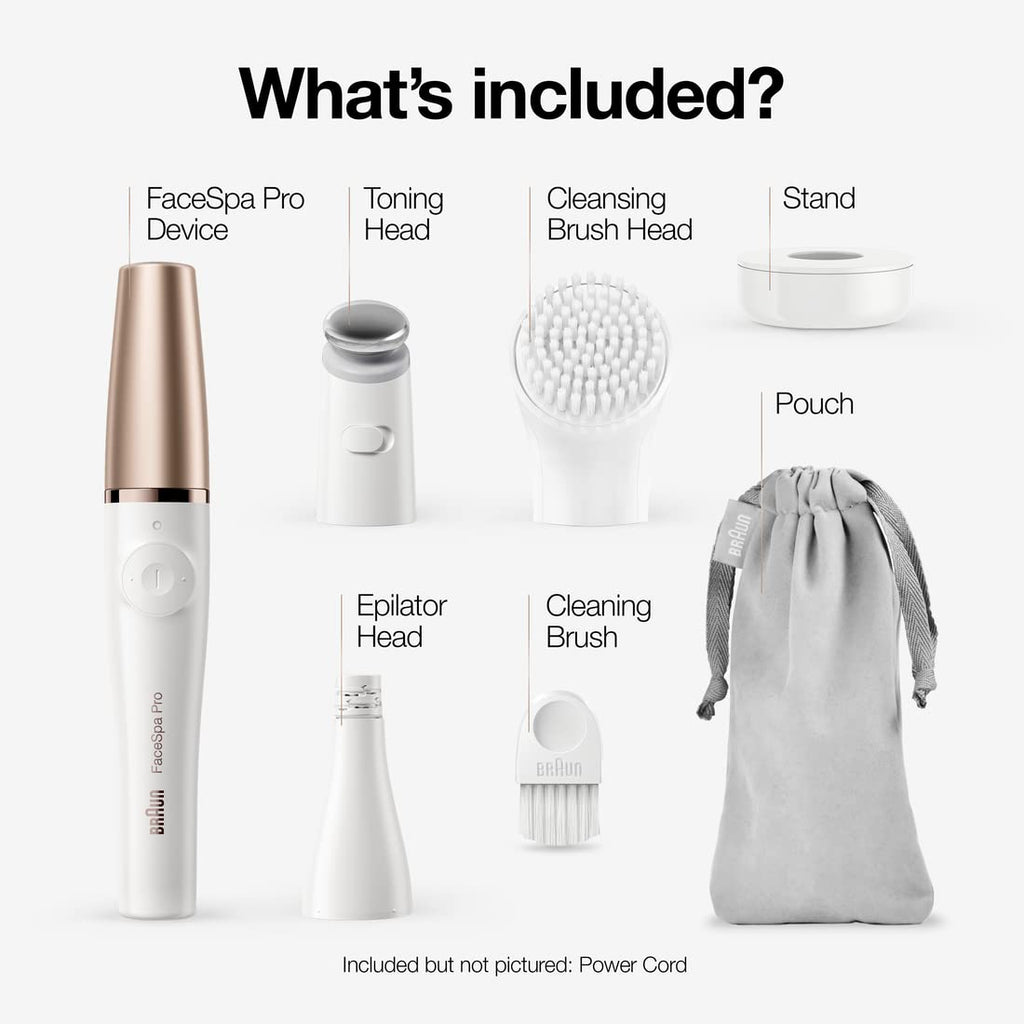 Facial Hair Removal Device 3-in-1 Epilating Cleansing Brush and Skin Toning C514