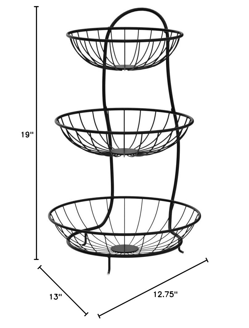 3 Tier Steel Fruit Basket Kitchen Organizer Y334