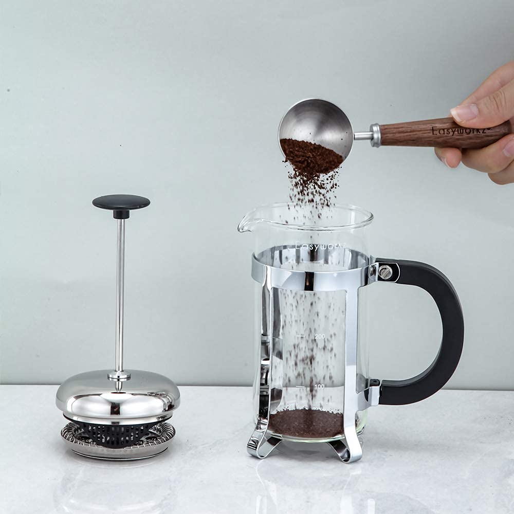 Stainless Steel French Press 12 oz with Measuring Coffee Spoon A8846