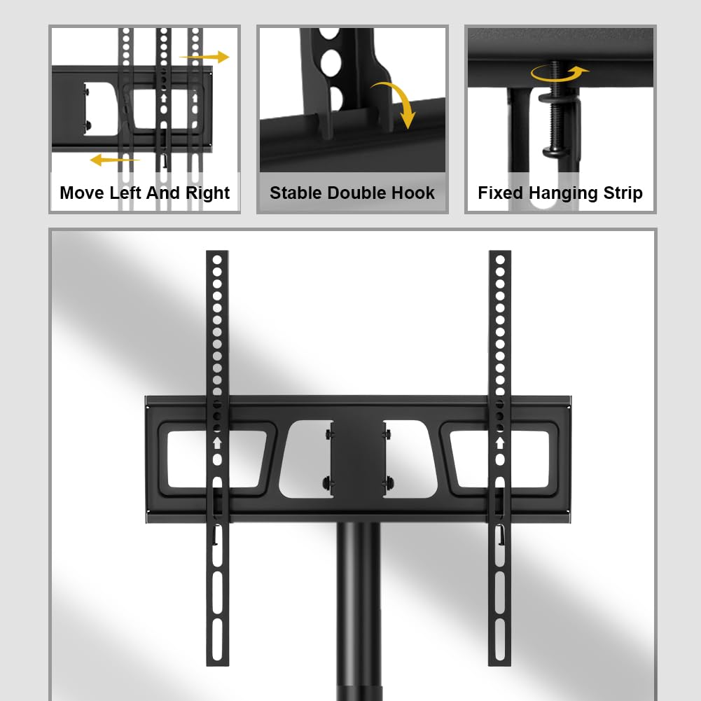 Mobile TV Cart Rolling TV Stand for 23-65 Inch Flat Panel Curved Screen TVs W702