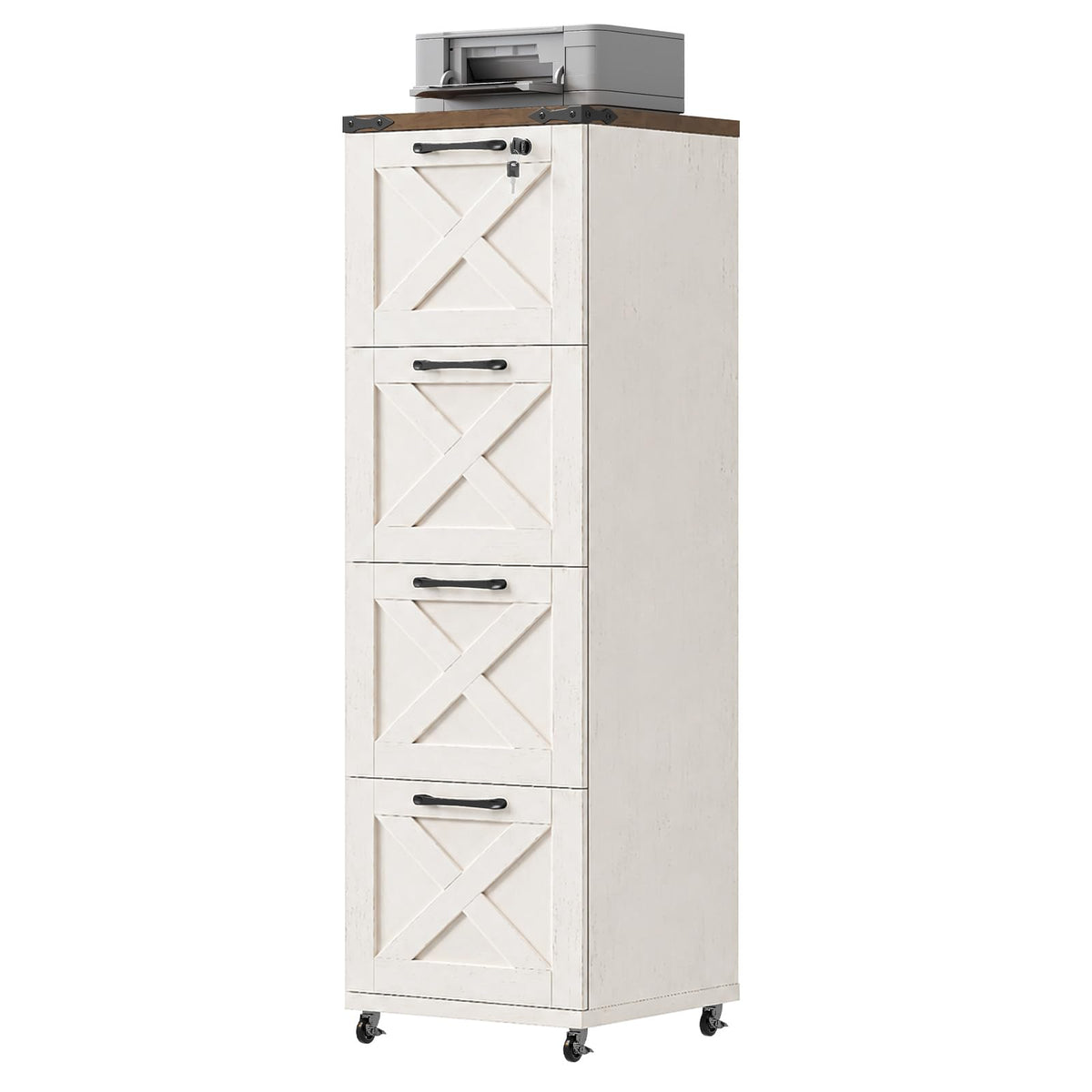 White 4 Drawer Filing Cabinet V58408