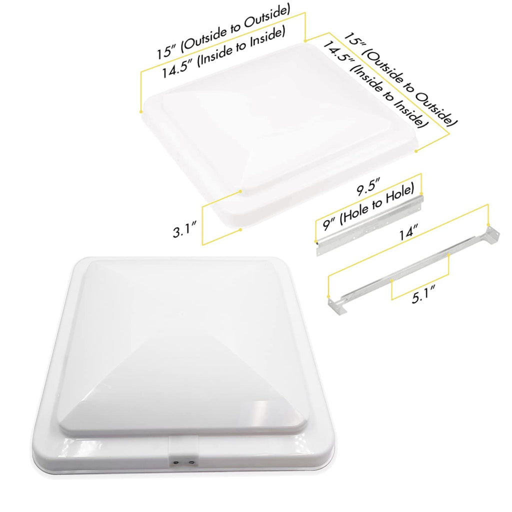 14" x 14" RV Roof Vent Lid Cover 2 Pack Impact-Resistant L124319