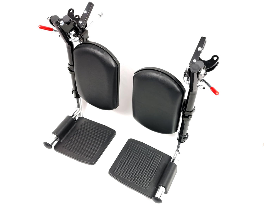 Wheelchair Elevating Leg Rests with Padded Calf Pad and Composite Footplates, 1 Pair F117