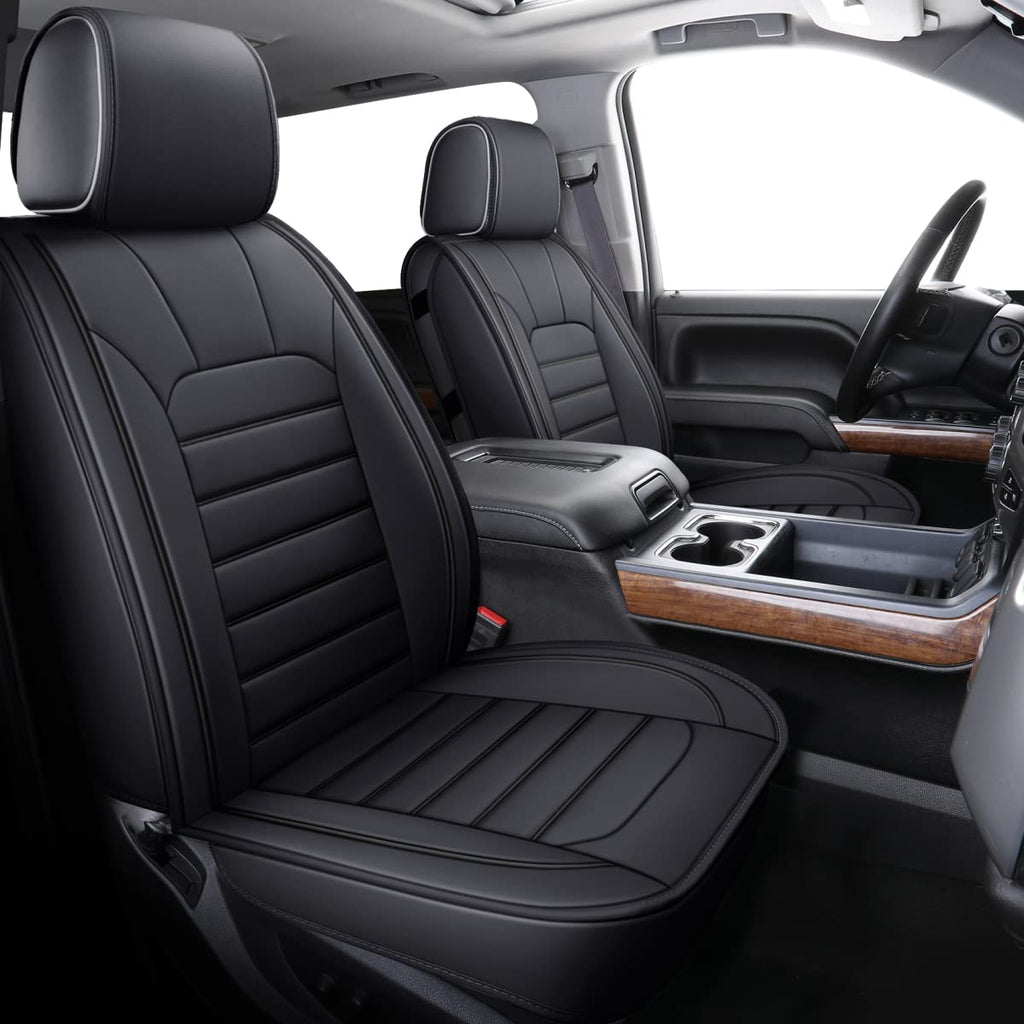 Black Faux Leather Full Set Seat Covers C54260
