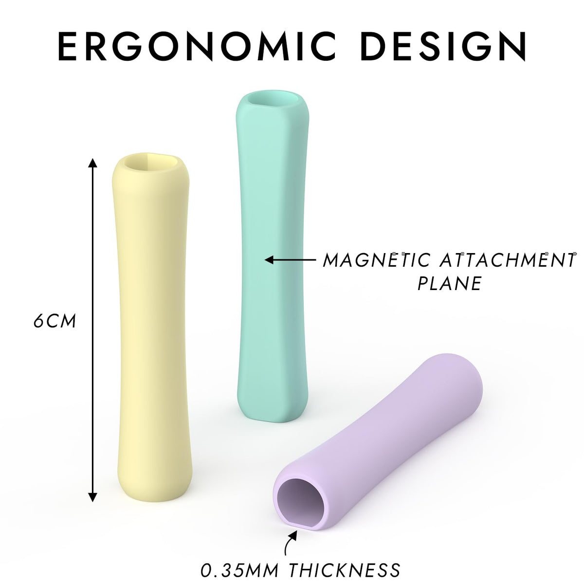 Silicone Grip Compatible with Apple Pencil 2nd Generation, USB-C & Pro (Purple/Pink/Yellow/Green) Y9264