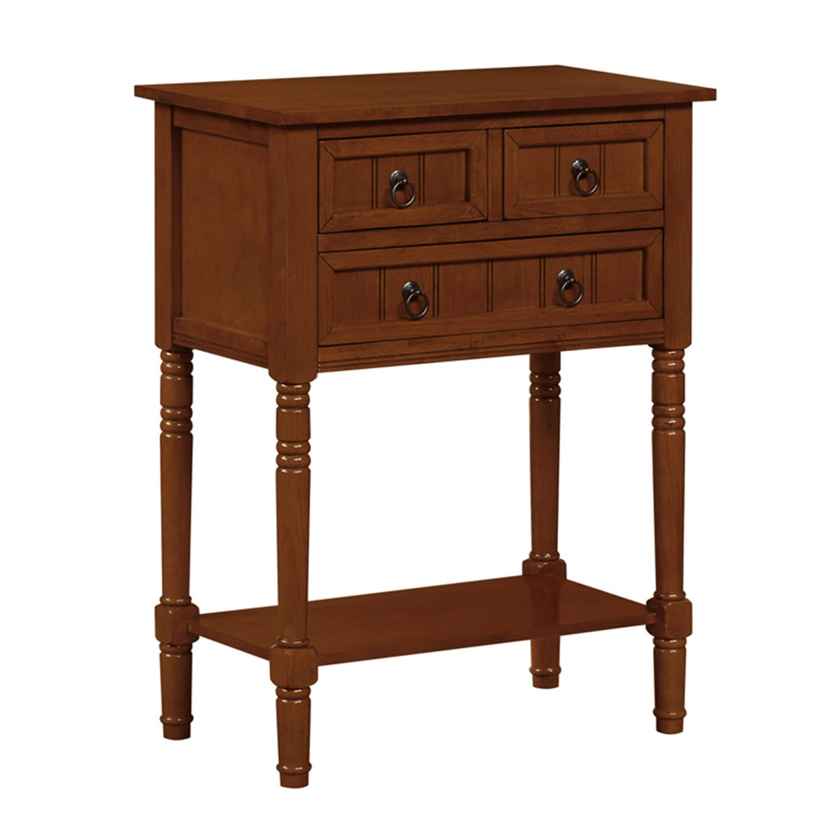 Cherry Hall Table with 3 Storage Drawers and Shelf S21160