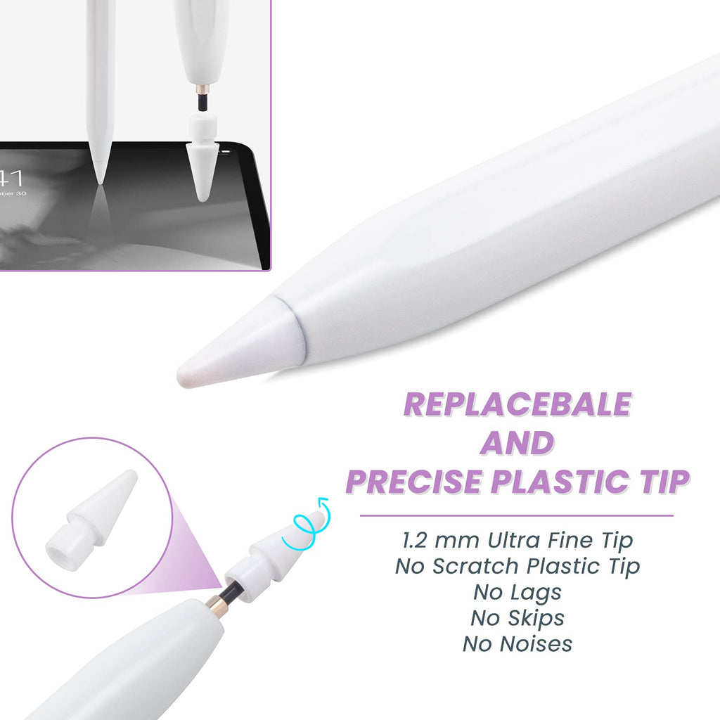 White Stylus Pen for iPad with Palm Rejection and Tilt Sensitive I43847