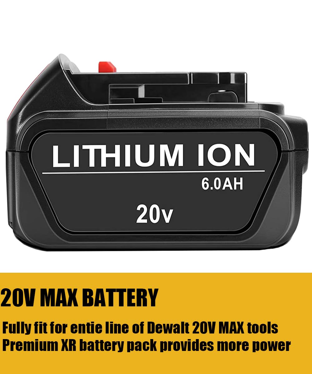 2 Pack 6.0Ah Replace Battery for 20V MAX Cordless Power Tools U324