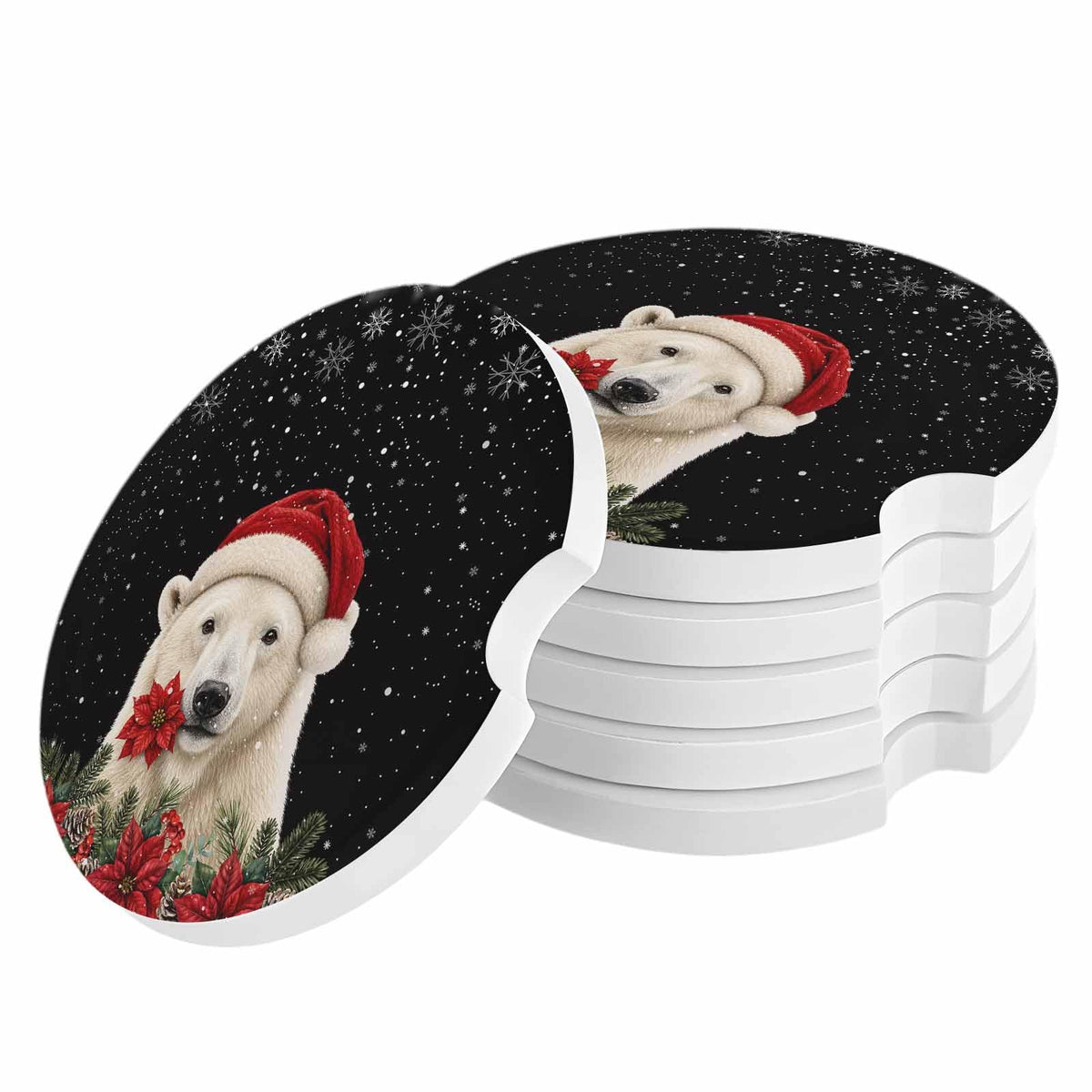 Absorbent Ceramic Stone Car Coasters Set of 2 B299