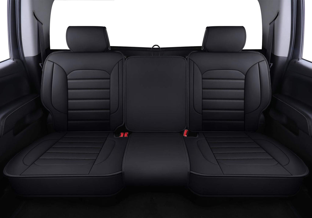 Black Faux Leather Full Set Seat Covers C54260