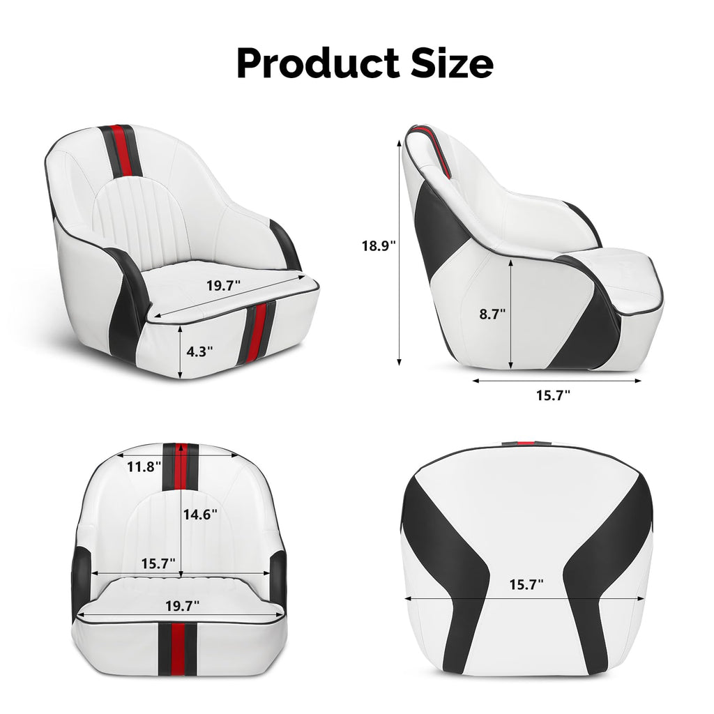 Pontoon Boat Captain Bucket Seat with Cover H156211