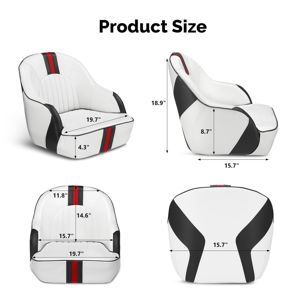 Pontoon Boat Captain Bucket Seat with Cover H156211