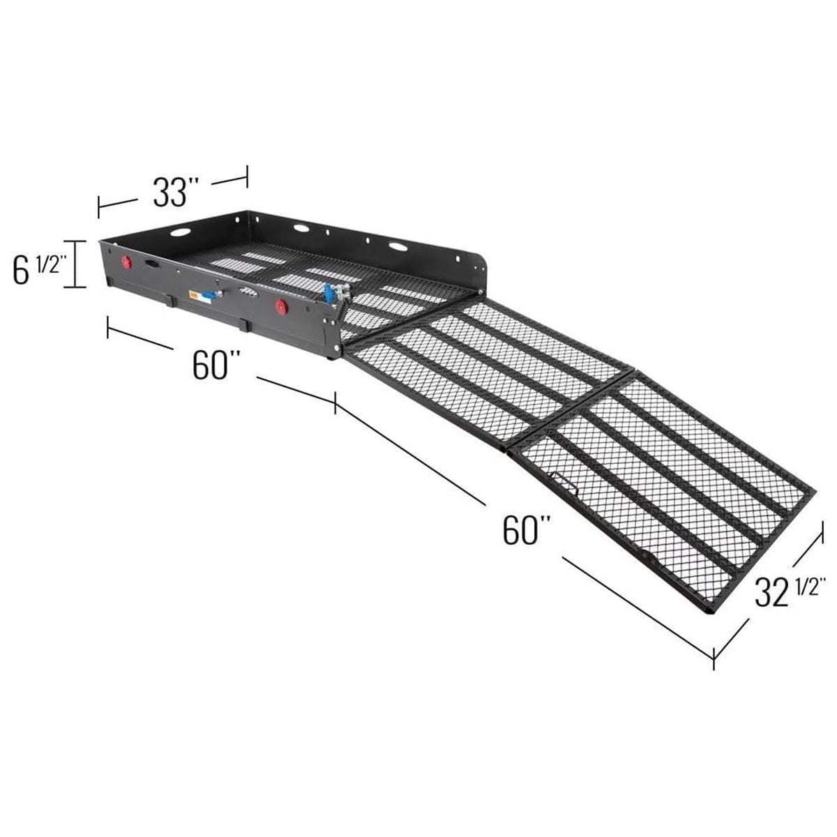 Folding Hitch Cargo Carrier with 60" Ramp K1364