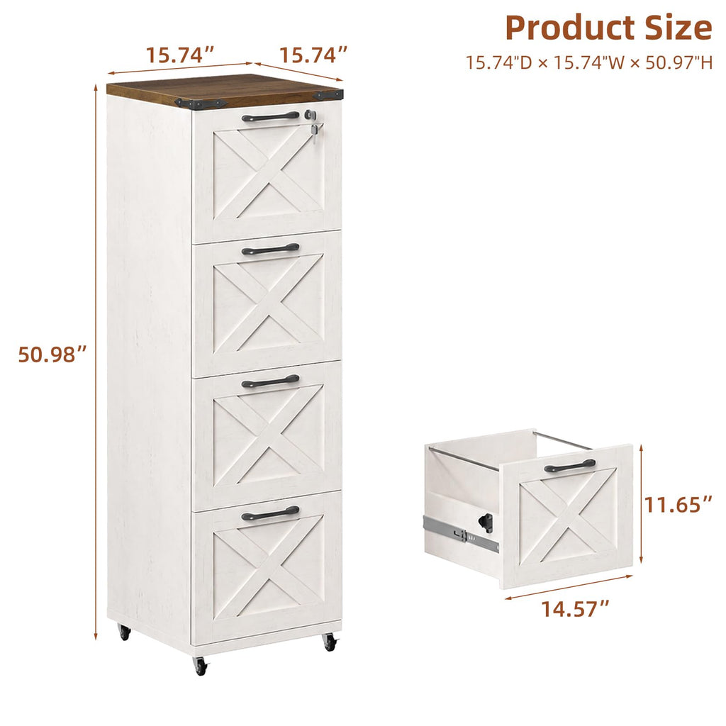 White 4 Drawer Filing Cabinet V58408