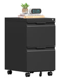 2 Drawer Mobile File Cabinet with Lock H613