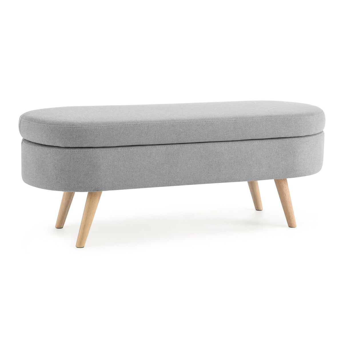 Oval Storage Bench with Rubber Wood Legs S773