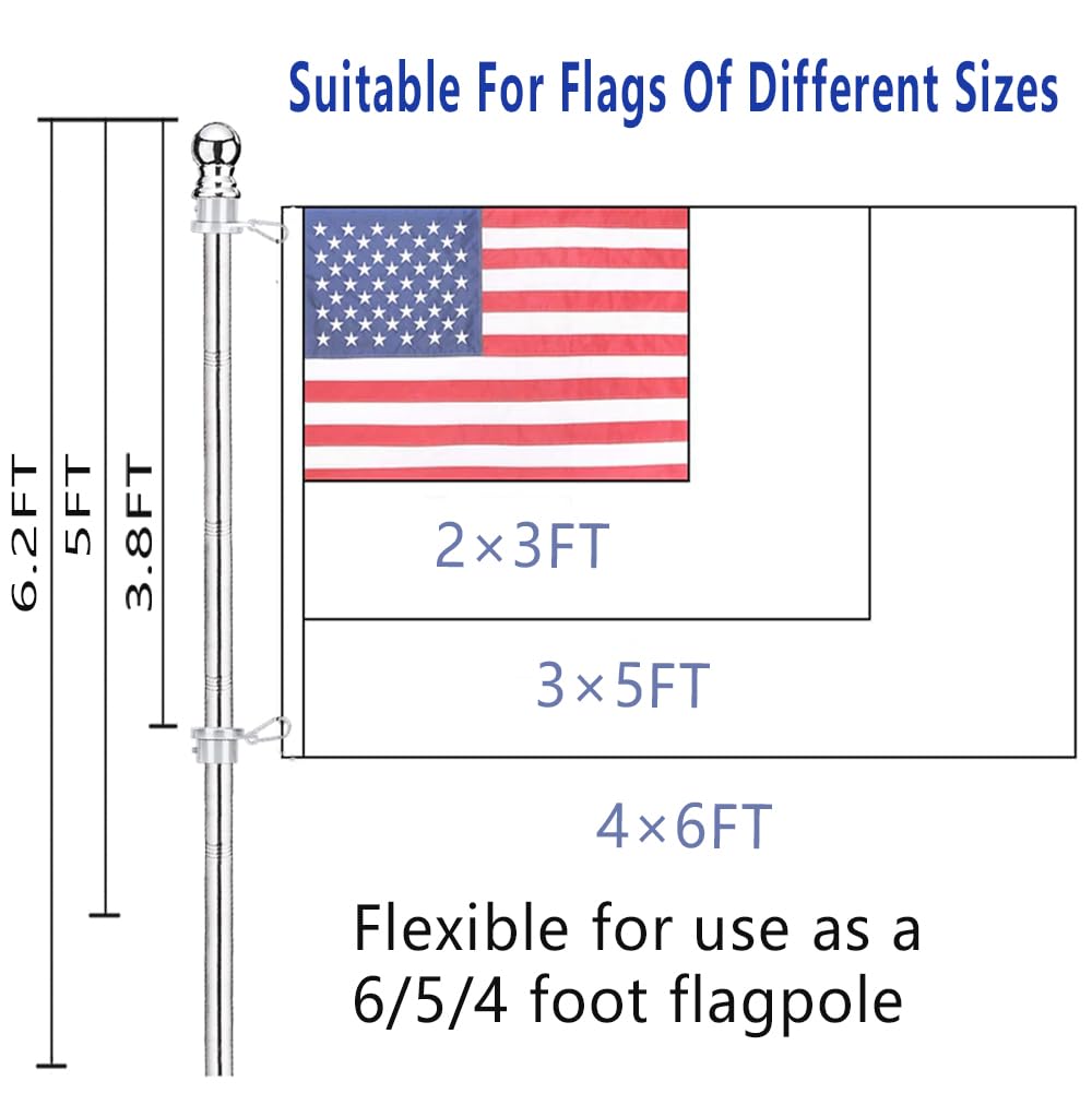 2 Pack 6 ft 1 inch Flag Poles X837137
