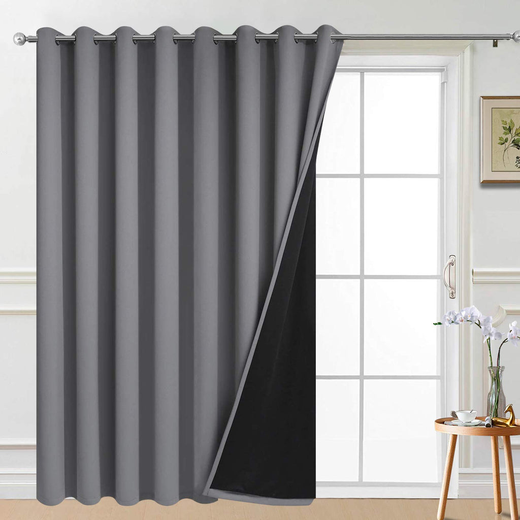 Grey 100% Blackout Patio Door Curtain Panel W100 x L84 K161
