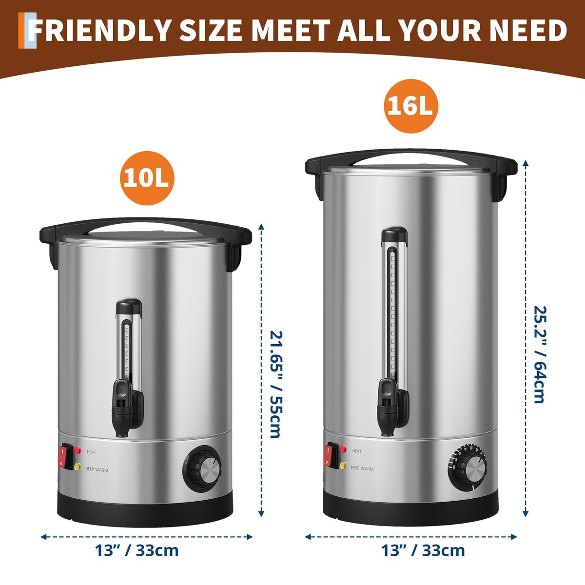 10L Double Wall Stainless Steel Coffee Urn L3436