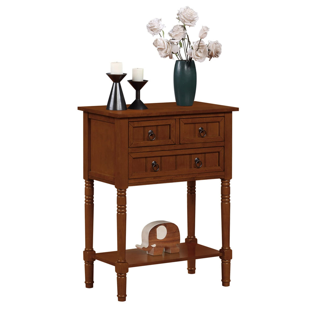 Cherry Hall Table with 3 Storage Drawers and Shelf S21160