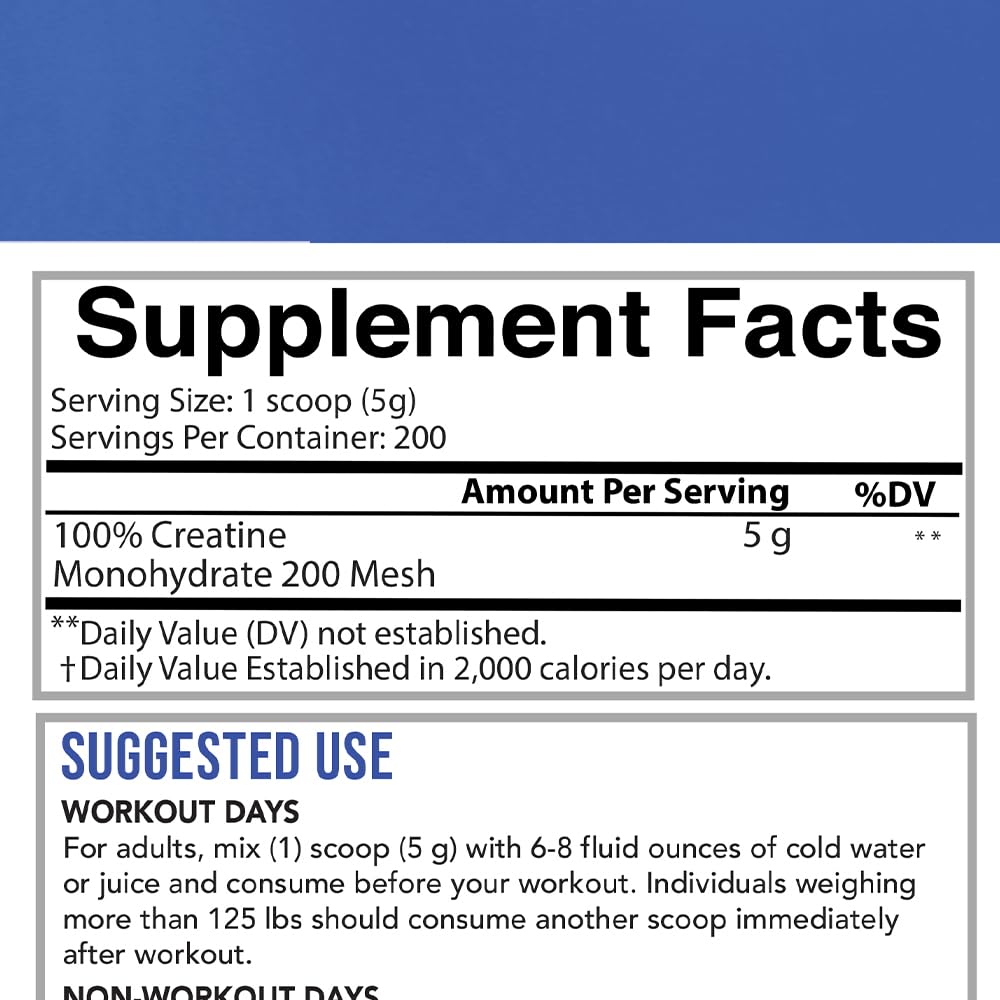 Unflavored Creatine Monohydrate Powder 1 Kilo R231