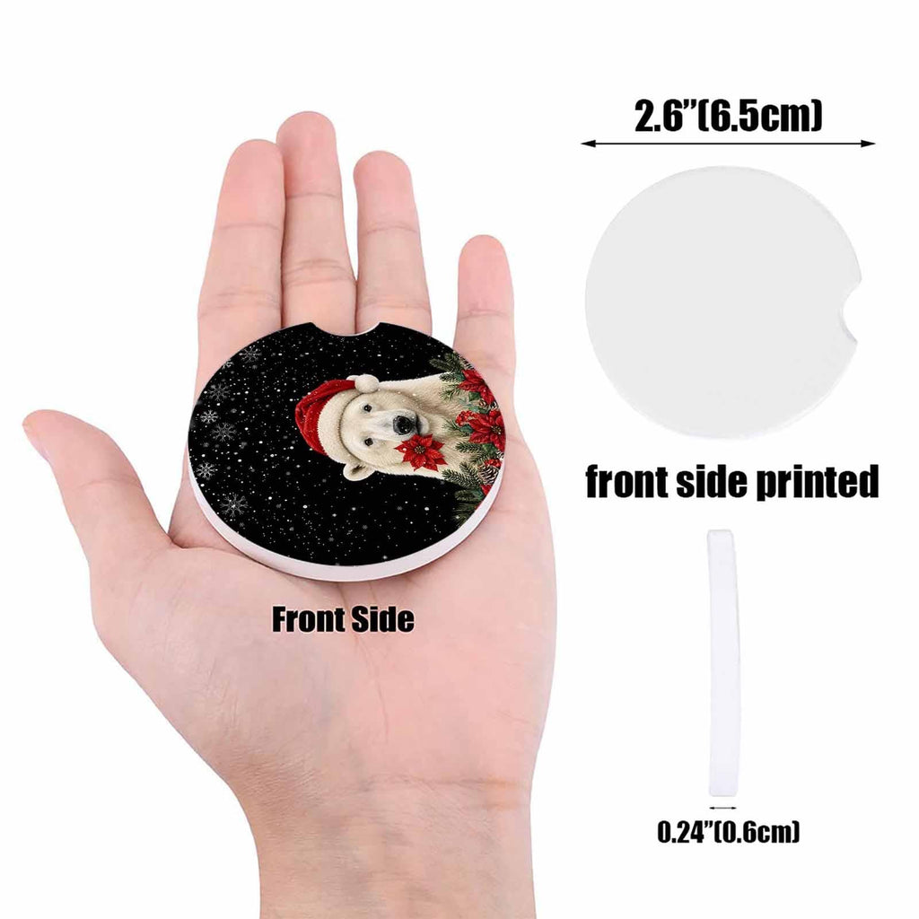 Absorbent Ceramic Stone Car Coasters Set of 2 B299