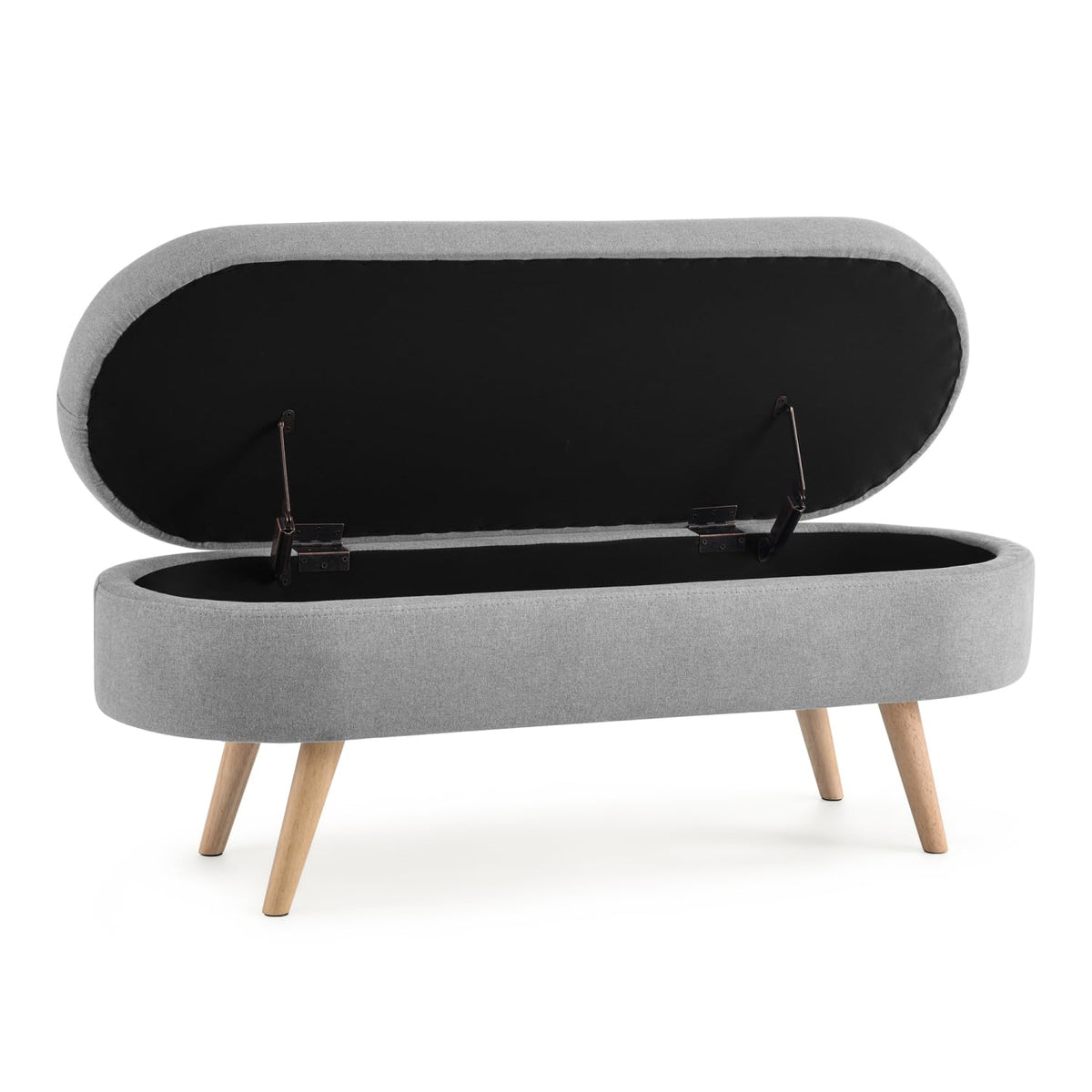 Oval Storage Bench with Rubber Wood Legs S773