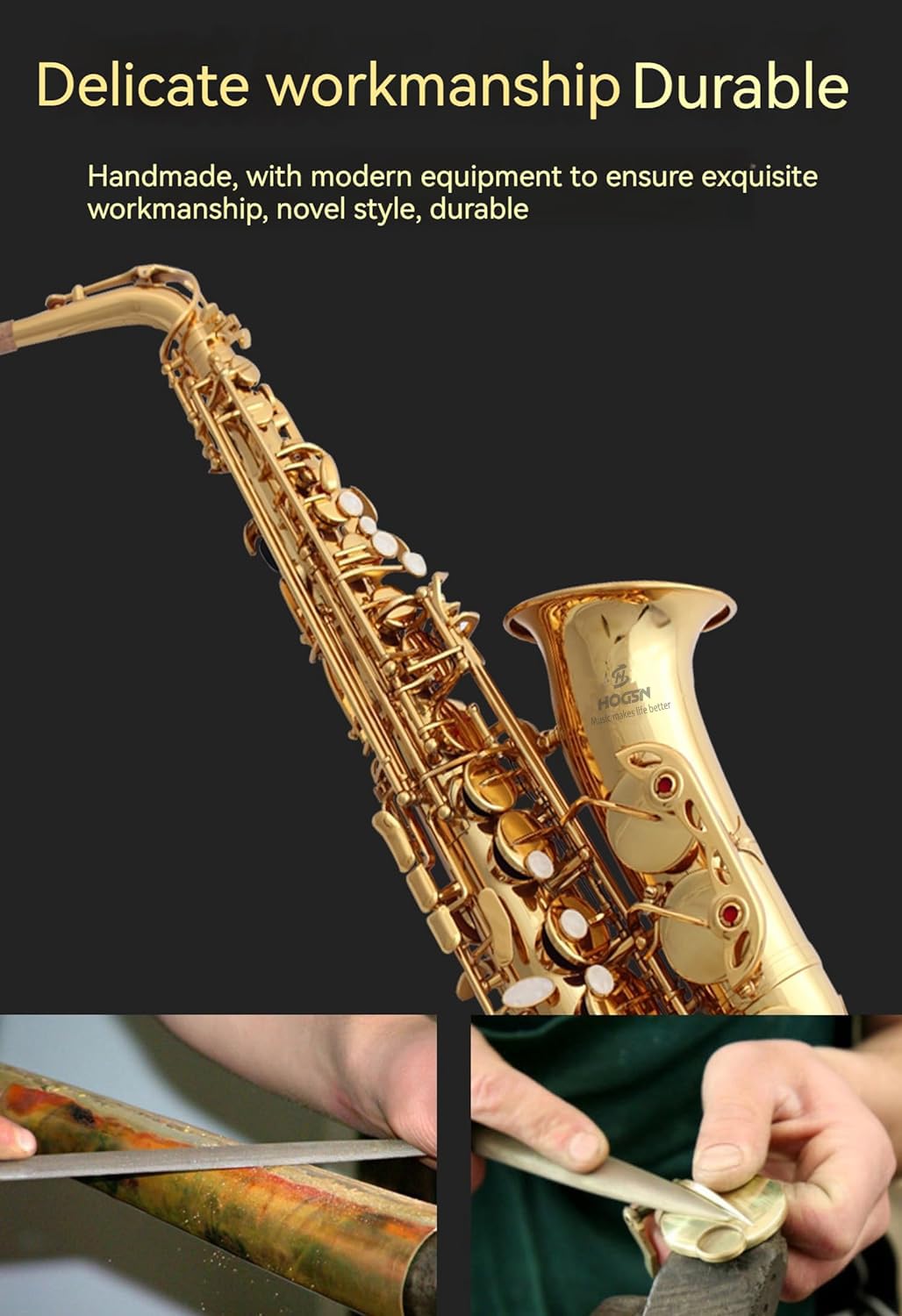 E flat Alto Saxophone with Belt Box, Whistle, Cleaning Suit Q729