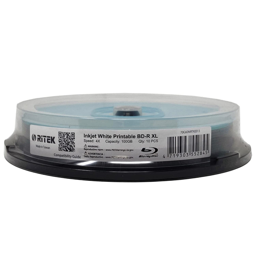 10 Pack 100GB White Inkjet Printable BD-R XL Disc N53349