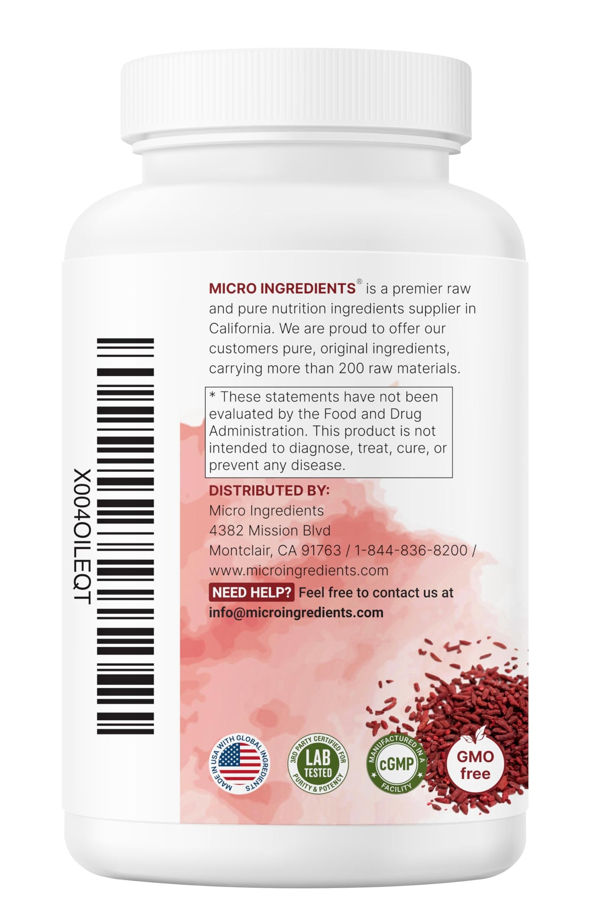 Red Yeast Rice with CoQ10 1200mg 240 Veggie Capsules C270647