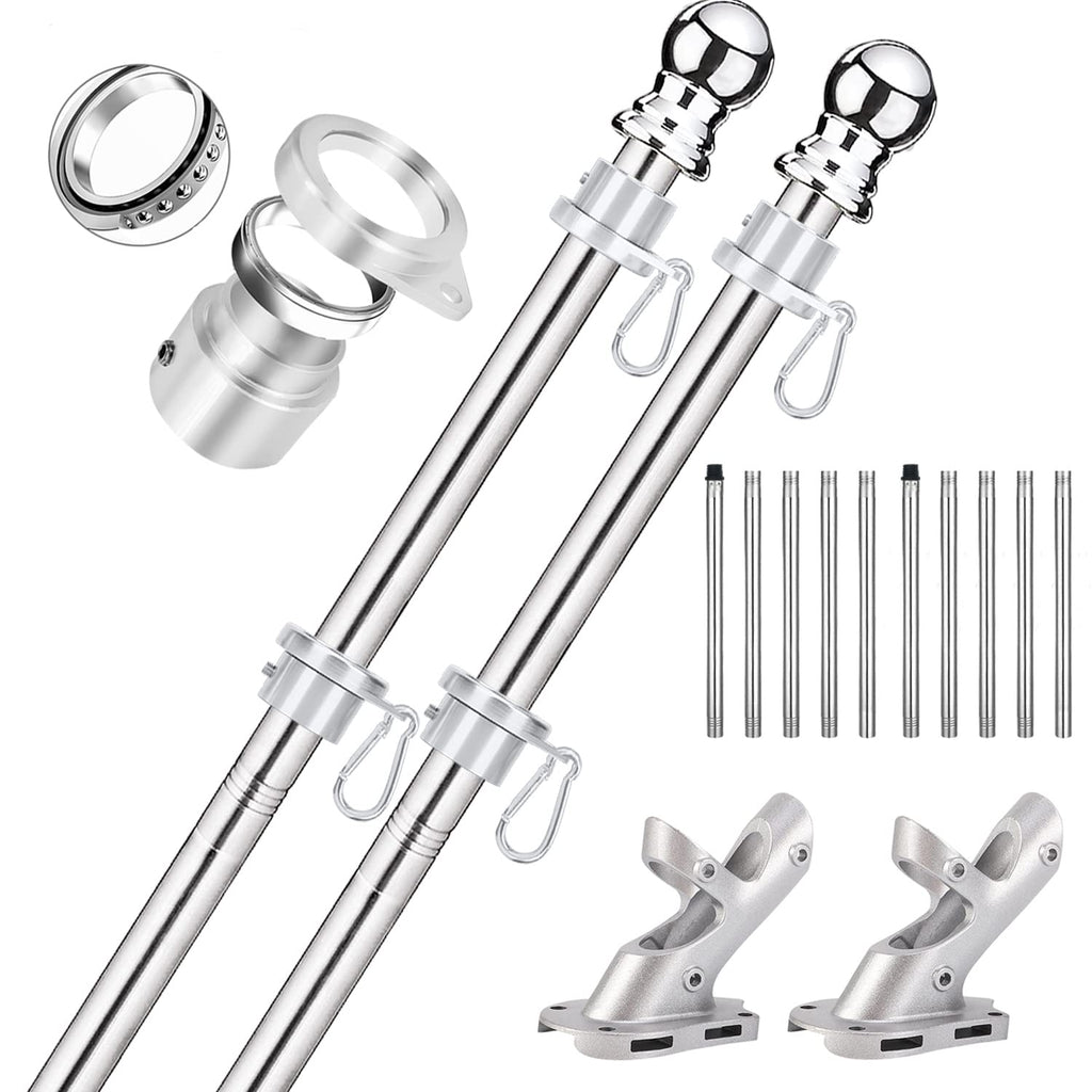 2 Pack 6 ft 1 inch Flag Poles X837137