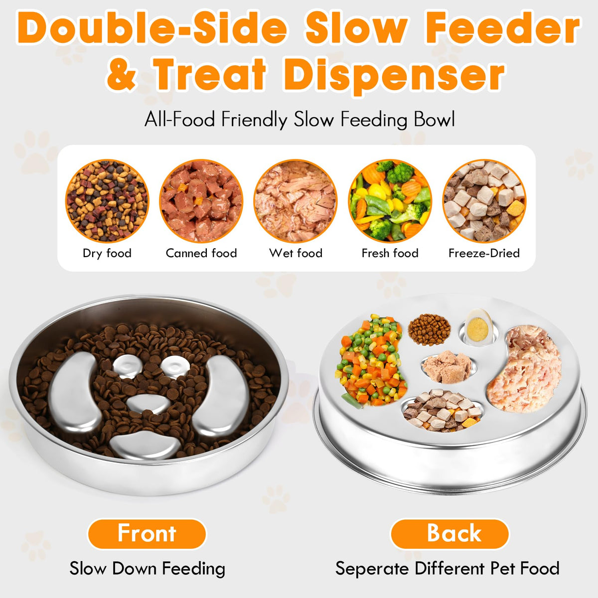 Stainless Steel 2 Pack Slow Feed Dog Bowl H64456