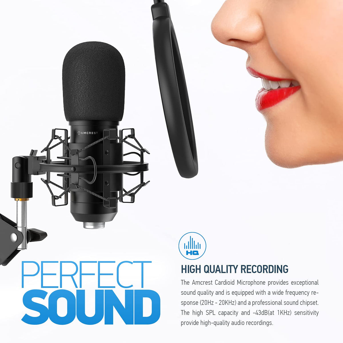 USB Microphone with Boom Arm, Pop-Filter, Shock Mount A239310