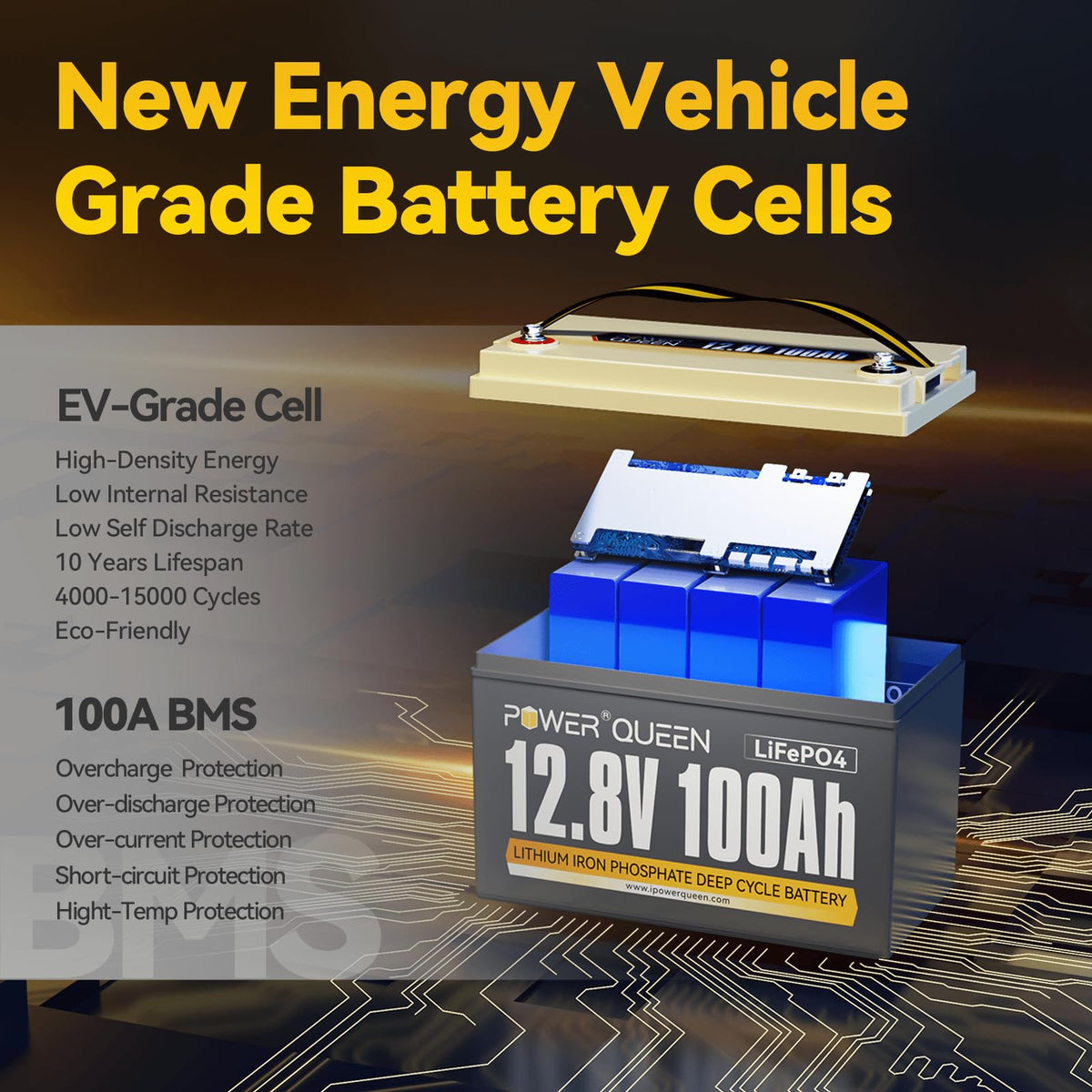 12V 100Ah Group 31 LiFePO4 Battery V66182