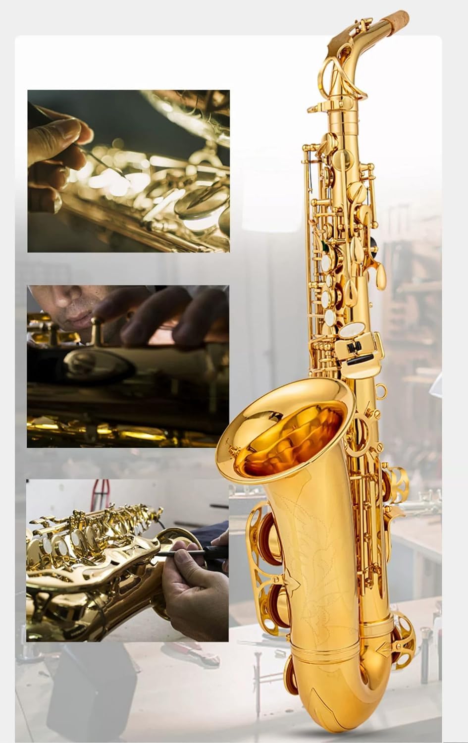 E flat Alto Saxophone with Belt Box, Whistle, Cleaning Suit Q729