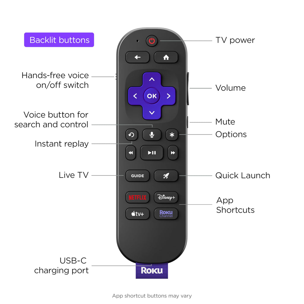 Rechargeable TV Remote Control with Voice Controls C444