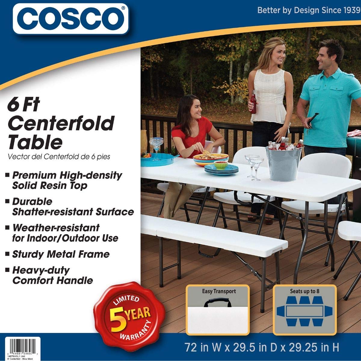 6 Foot Folding Table White L48559