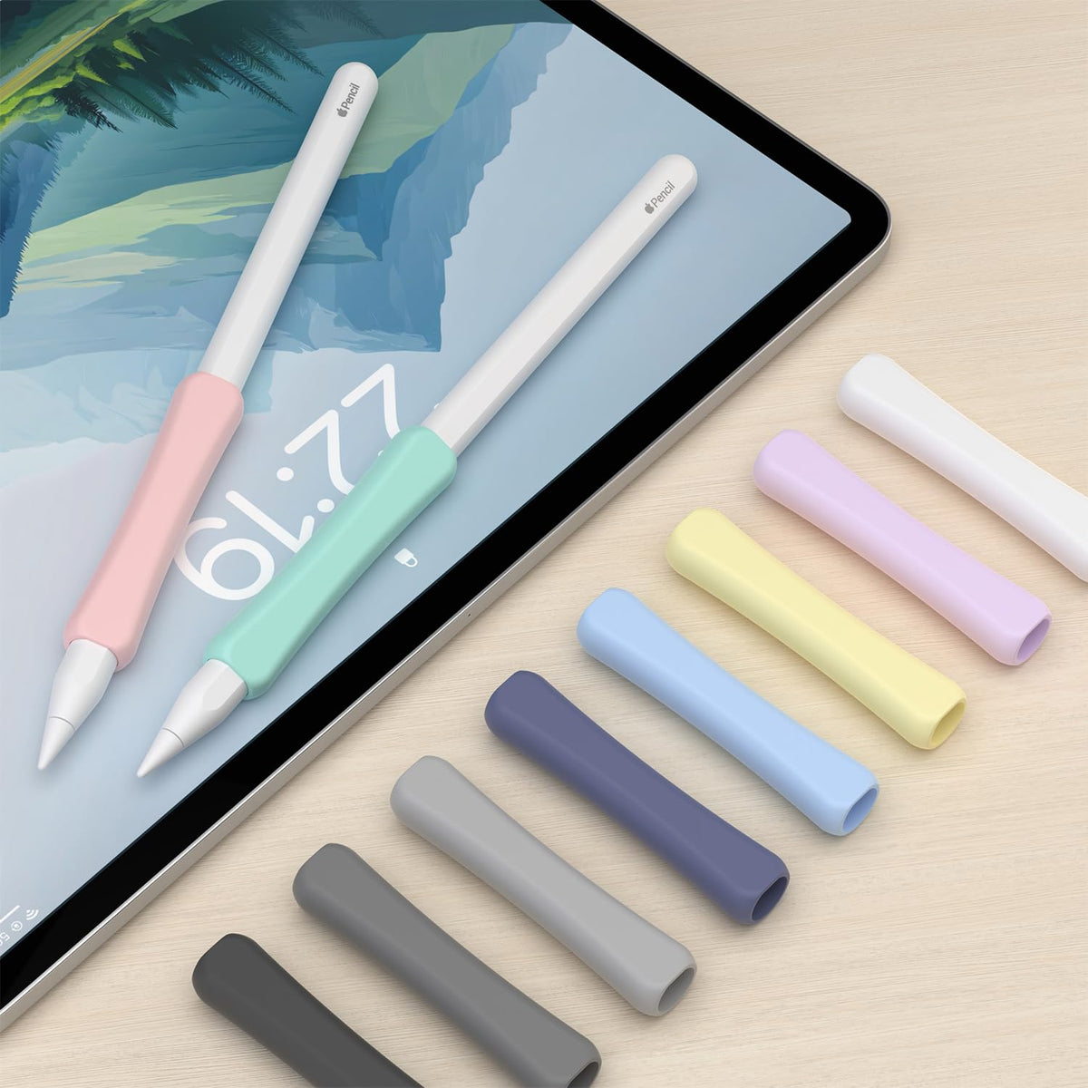 Silicone Grip Compatible with Apple Pencil 2nd Generation, USB-C & Pro (Purple/Pink/Yellow/Green) Y9264