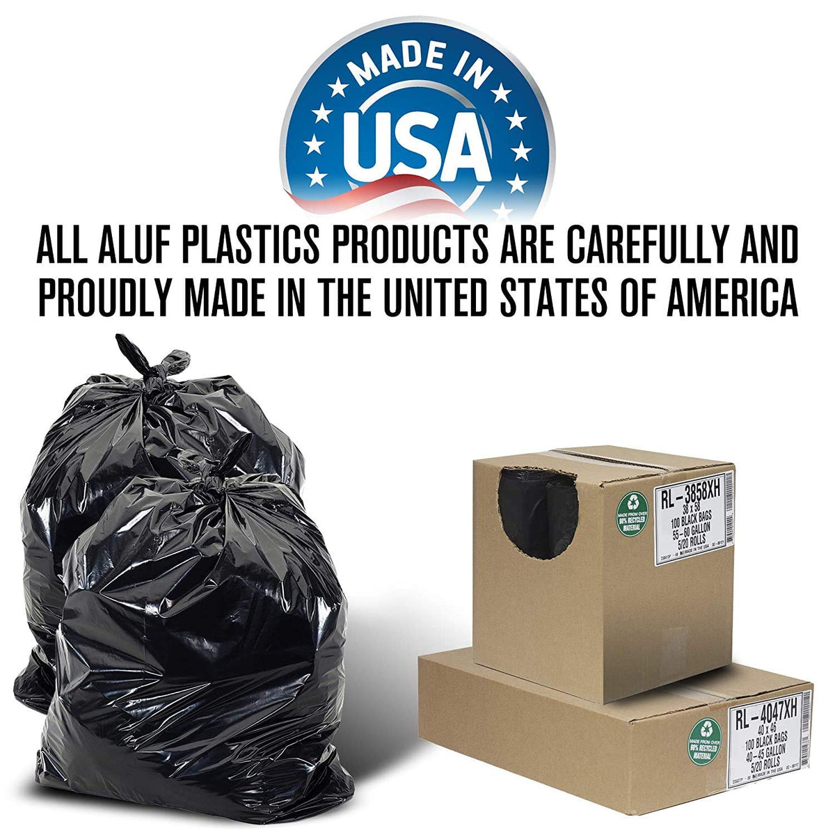 40-45 Gallon Black Heavy Duty Trash Bags I606