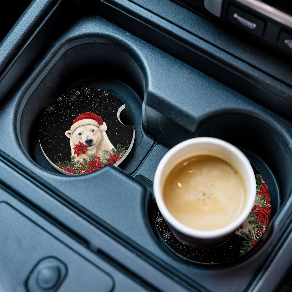 Absorbent Ceramic Stone Car Coasters Set of 2 B299