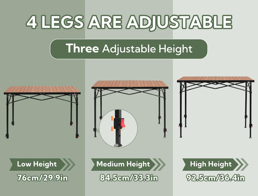 Portable Adjustable Height Camping Table F628205