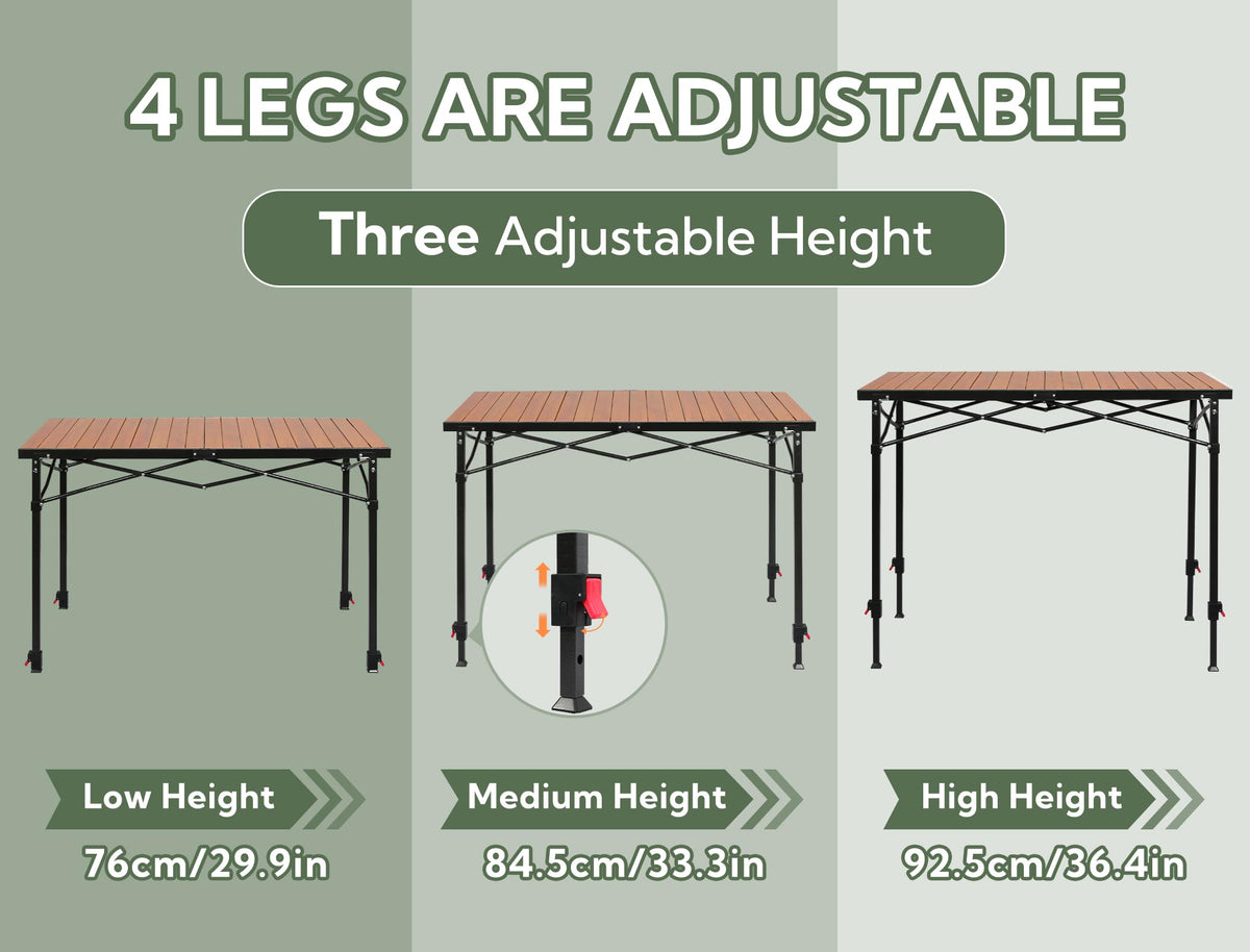 Portable Adjustable Height Camping Table F628205