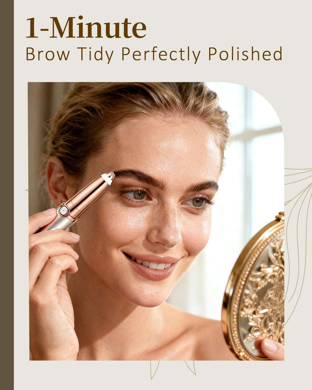Rechargeable Eyebrow Trimmer with 2 Replacement Heads & LED Light A2486