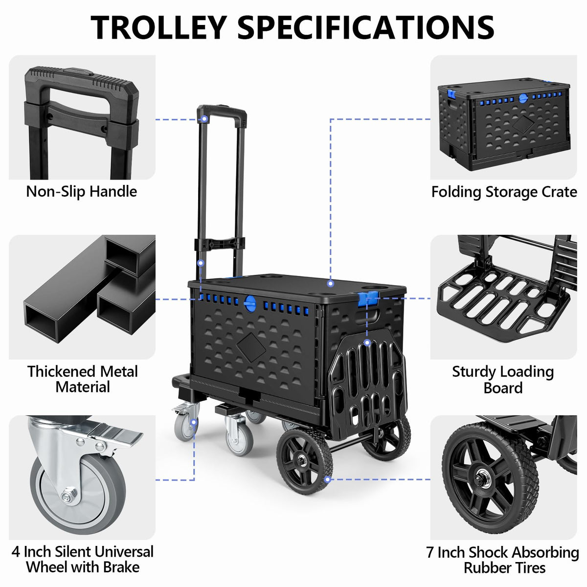 4-in-1 Convertible Dolly Cart with Crate F19501