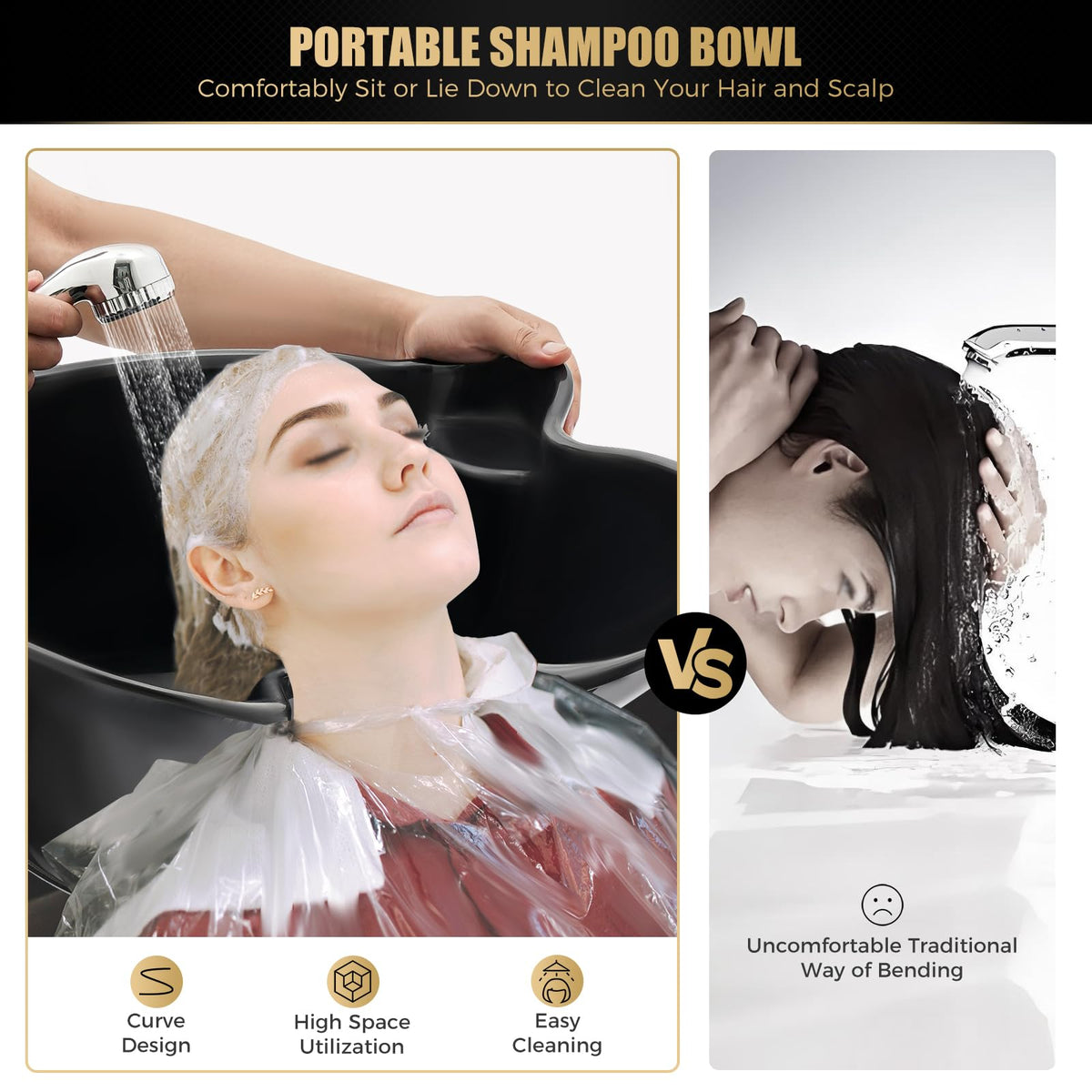 Portable Height Adjustable Shampoo Bowl with Electric Pump C550