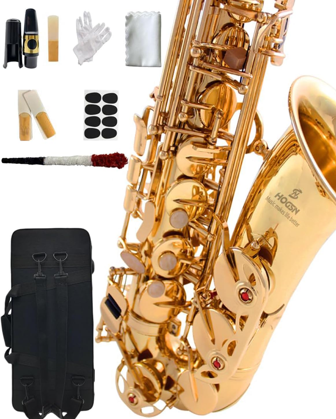 E flat Alto Saxophone with Belt Box, Whistle, Cleaning Suit Q729