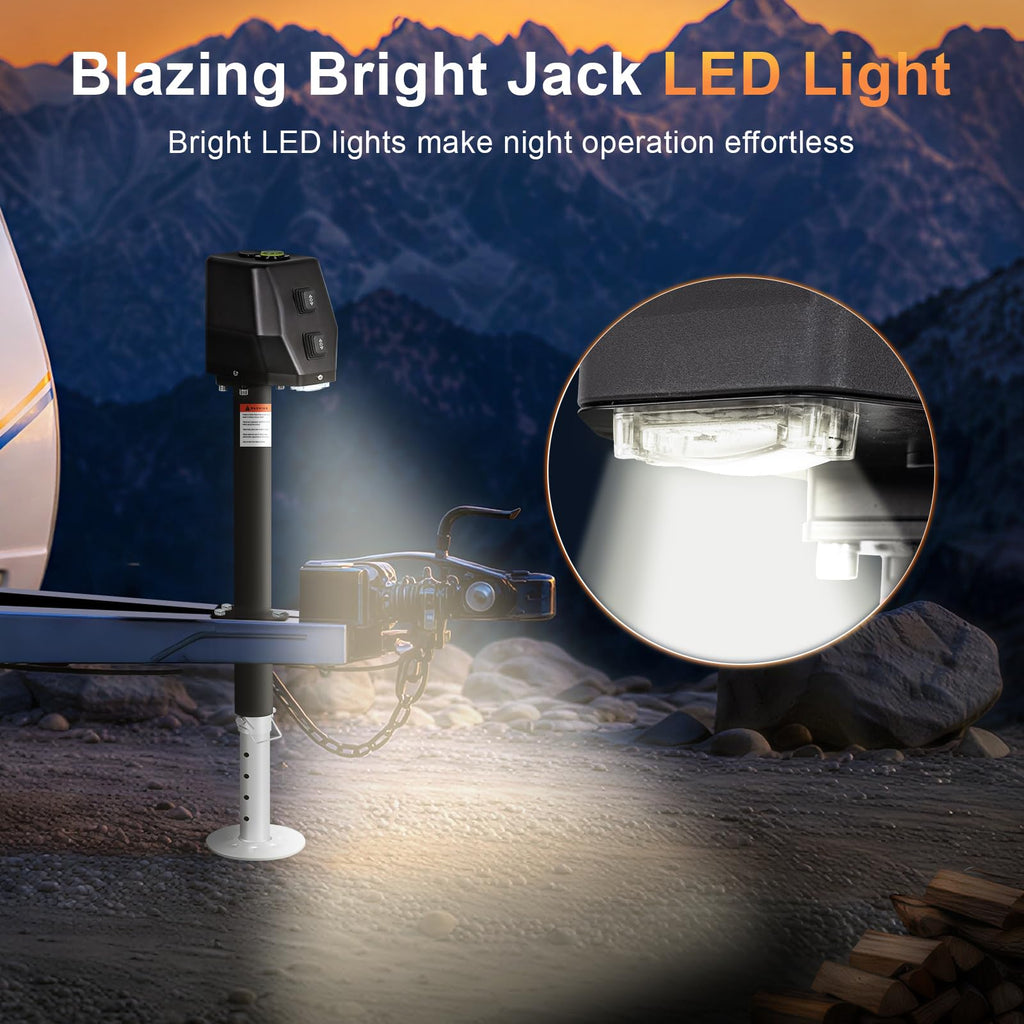 Waterproof Electric Trailer Jack with Built-in Spirit Level T327