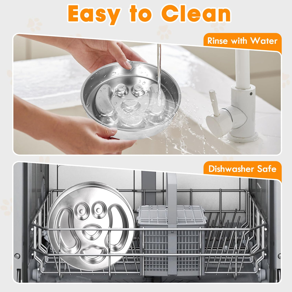 Stainless Steel 2 Pack Slow Feed Dog Bowl H64456