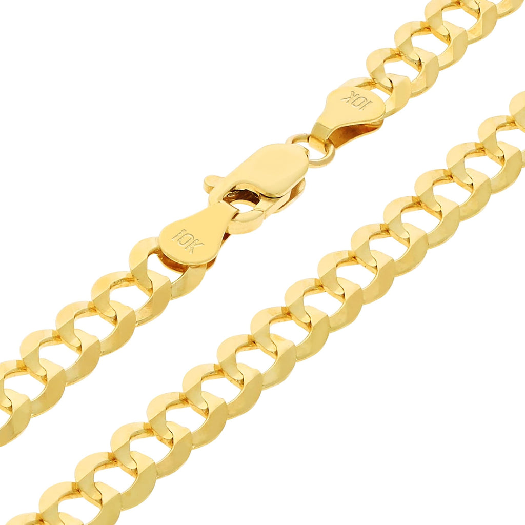 10k Yellow Gold Cuban Curb Link Chain Necklace Z8106