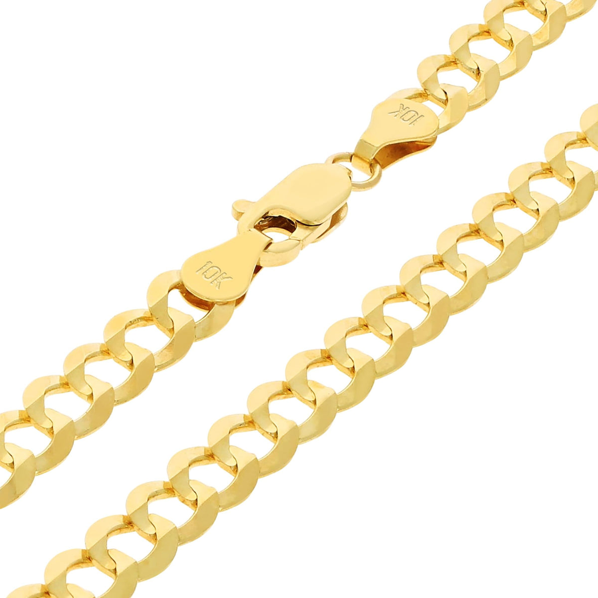 10k Yellow Gold Cuban Curb Link Chain Necklace Z8106